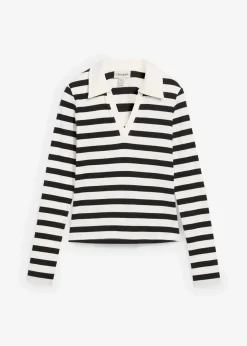 Langarm-Poloshirt aus Rippe|bonprix Online