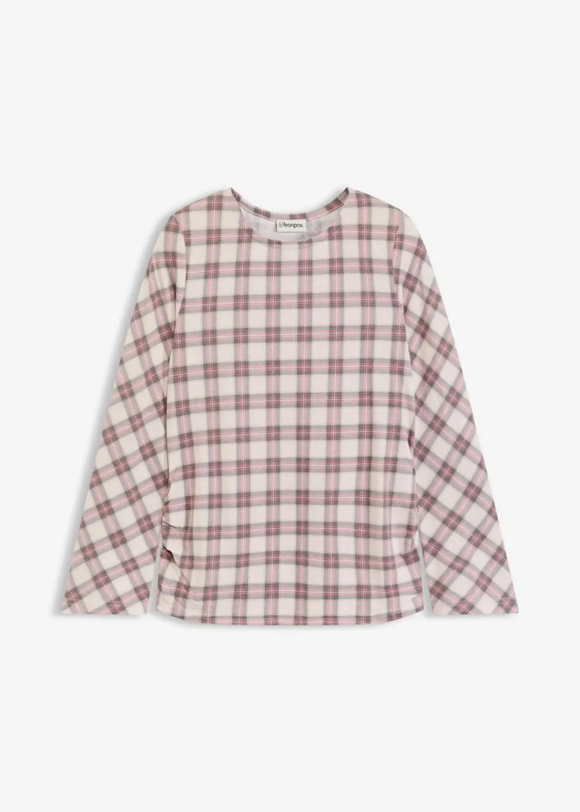 bonprix Shirts & Tops|Langarmshirt grau kariert