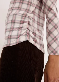 bonprix Shirts & Tops|Langarmshirt grau kariert