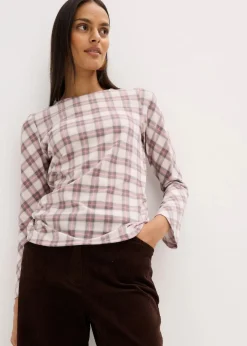 bonprix Shirts & Tops|Langarmshirt grau kariert