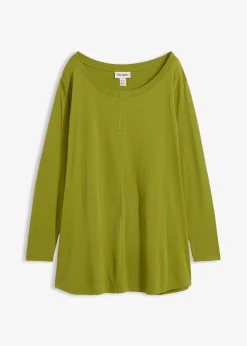 bonprix Shirts & Tops|Langarmshirt aus Baumwoll-Viskose-Mix moos