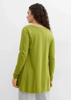bonprix Shirts & Tops|Langarmshirt aus Baumwoll-Viskose-Mix moos