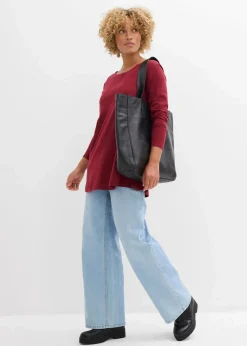 Langarmshirt aus Baumwoll-Viskose-Mix|bonprix Clearance