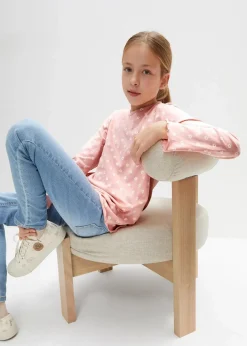 bonprix Mädchen 9-16 Jahre·Mehrfachpacks|Mädchen 9-16 Jahre·Shirts & Blusen|Langarmshirt aus Bio-Baumwolle (3er Pack) dunkelpink+softrosa+naturmeliert