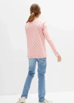 bonprix Mädchen 9-16 Jahre·Mehrfachpacks|Mädchen 9-16 Jahre·Shirts & Blusen|Langarmshirt aus Bio-Baumwolle (3er Pack) dunkelpink+softrosa+naturmeliert