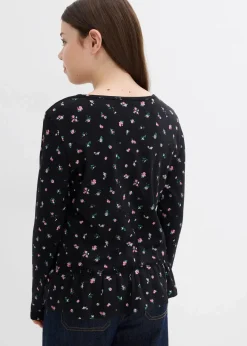 Langarmshirt aus elastischem Bio-Baumwoll-Mix|bonprix Online