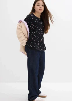 Langarmshirt aus elastischem Bio-Baumwoll-Mix|bonprix Online