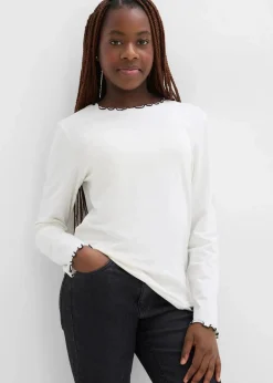 Langarmshirt aus elastischem Bio-Baumwoll-Mix (2er Pack)|bonprix Outlet