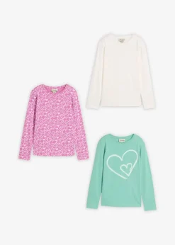 Langarmshirt aus reiner Bio-Baumwolle (3er Pack)|bonprix Hot