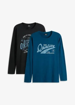 Langarmshirt aus reiner Bio-Baumwolle (2er Pack)|bonprix
