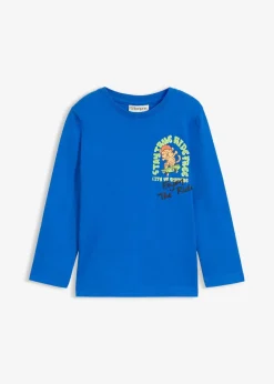 bonprix Jungen 2-8 Jahre·Nachhaltigere Materialien|Jungen 2-8 Jahre·Shirts|Langarmshirt aus reiner Bio-Baumwolle azurblau bedruckt