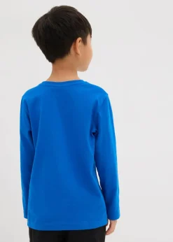 bonprix Jungen 2-8 Jahre·Nachhaltigere Materialien|Jungen 2-8 Jahre·Shirts|Langarmshirt aus reiner Bio-Baumwolle azurblau bedruckt