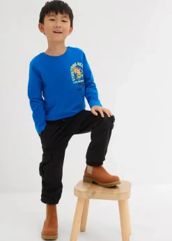 bonprix Jungen 2-8 Jahre·Nachhaltigere Materialien|Jungen 2-8 Jahre·Shirts|Langarmshirt aus reiner Bio-Baumwolle azurblau bedruckt