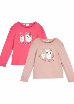 Langarmshirt aus reiner Bio Baumwolle (2er-Pack)|bonprix