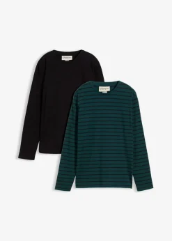 Langarmshirt aus reiner Bio-Baumwolle (2er Pack)|bonprix Online