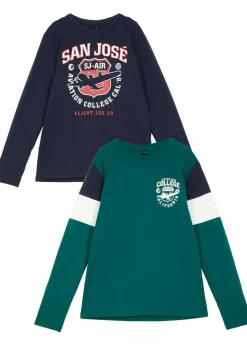 Langarmshirt aus reiner Bio-Baumwolle (2er Pack)|bonprix Clearance