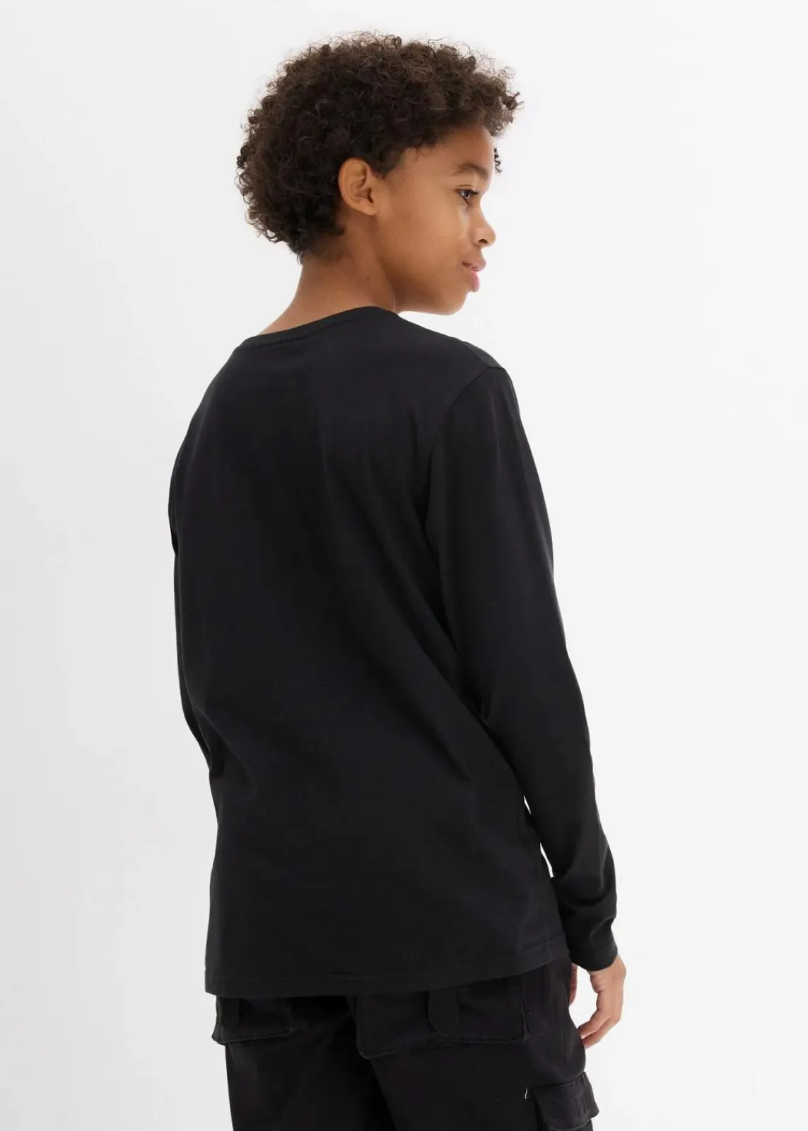 bonprix Jungen 9-16 Jahre·Bademode|Jungen 9-16 Jahre·Shirts|Langarmshirt aus reiner Bio-Baumwolle schwarz graphisch bedruckt