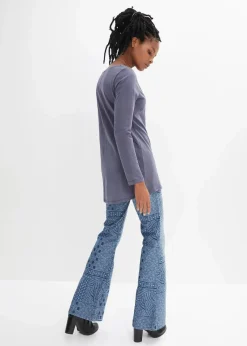 Langarmshirt aus reiner Baumwolle|bonprix Discount