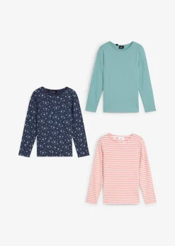 Langarmshirt aus reiner Bio-Baumwolle (3er Pack)|bonprix Outlet