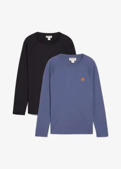 Langarmshirt aus reiner Bio-Baumwolle (2er Pack)|bonprix