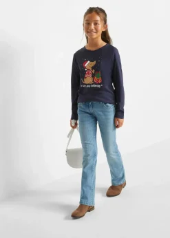 bonprix Mädchen 2-8 Jahre·Nachhaltigere Materialien|Mädchen 9-16 Jahre·Nachhaltigere Materialien|Langarmshirt aus reiner Bio-Baumwolle (2er Pack) rot/dunkelblau