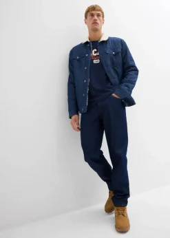 bonprix Große Größen|Shirts & Polos|Langarmshirt aus reiner Bio-Baumwolle (2er Pack) dunkelblau+tiefgrün bedruckt