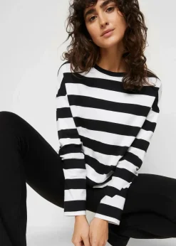 Langarmshirt aus reiner Interlock-Baumwolle|bonprix Hot