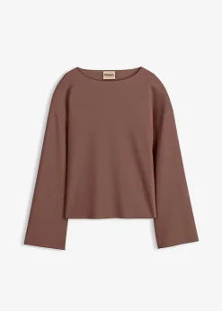 bonprix Shirts & Tops|Langarmshirt aus Rippware lehmbraun