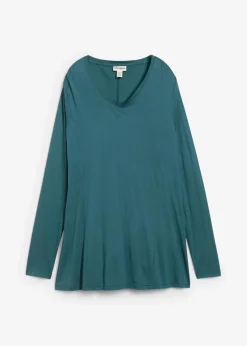 bonprix Shirts & Tops|Nachhaltigere Materialien|Langarm-Shirt aus softer Viskose pfeffergrün