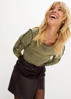 Langarmshirt aus softer Viskose|bonprix Outlet