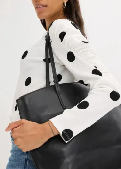 Langarmshirt aus strukturiertem Crêpe|bonprix Online