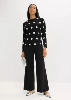 Langarmshirt aus strukturiertem Crêpe|bonprix