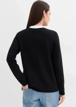Langarmshirt aus Viskose-Mix mit abgesetztem Turtleneck|bonprix Outlet