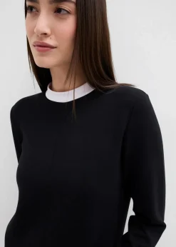Langarmshirt aus Viskose-Mix mit abgesetztem Turtleneck|bonprix Outlet