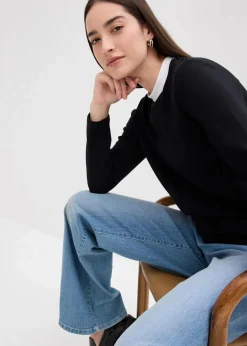 Langarmshirt aus Viskose-Mix mit abgesetztem Turtleneck|bonprix Outlet