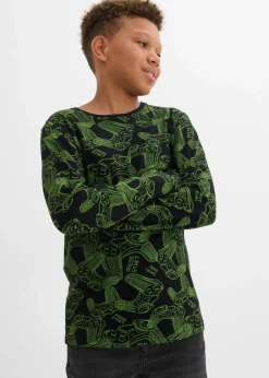 Langarmshirt aus weichem Bio-Baumwoll-Mix (3er Pack)|bonprix Outlet