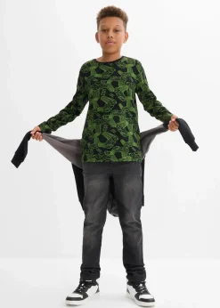 Langarmshirt aus weichem Bio-Baumwoll-Mix (3er Pack)|bonprix Outlet