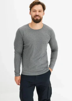 bonprix Shirts & Polos|Basics|Langarmshirt (3er Pack) nachtblau+rauchblau+grau meliert