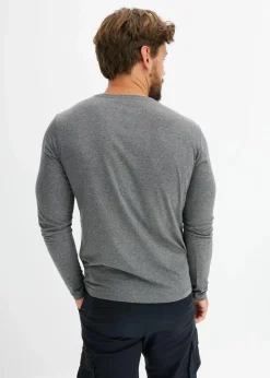 bonprix Shirts & Polos|Basics|Langarmshirt (3er Pack) nachtblau+rauchblau+grau meliert