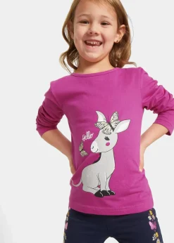 bonprix Mädchen 2-8 Jahre·Nachhaltigere Materialien|Mädchen 9-16 Jahre·Nachhaltigere Materialien|Langarmshirt (2er Pack) aus reiner Bio-Baumwolle saphirblau + fuchsia