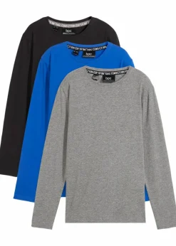 Langarmshirt mit Bio Baumwolle (3er-Pack)|bonprix New
