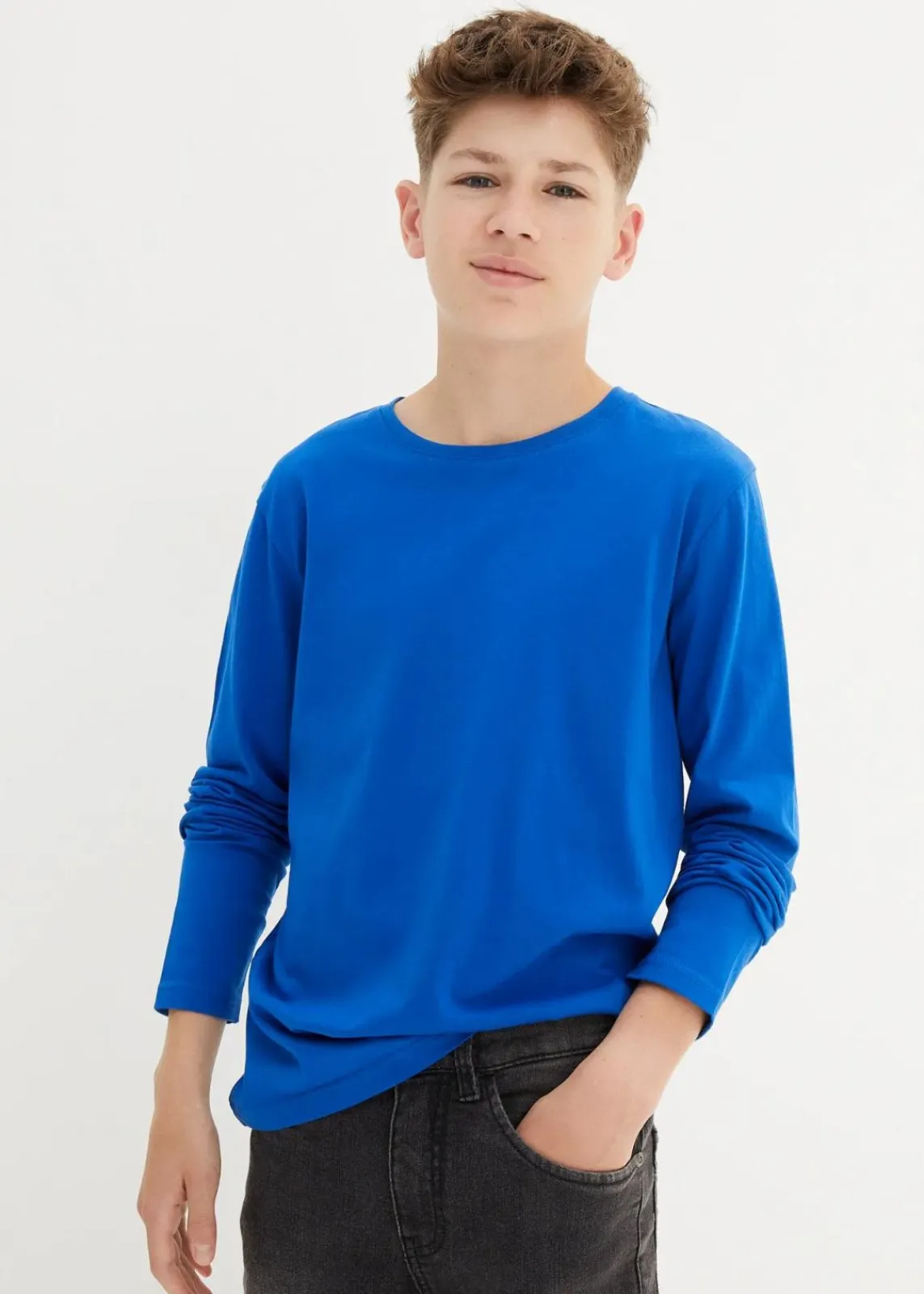 Langarmshirt mit Bio Baumwolle (3er-Pack)|bonprix New