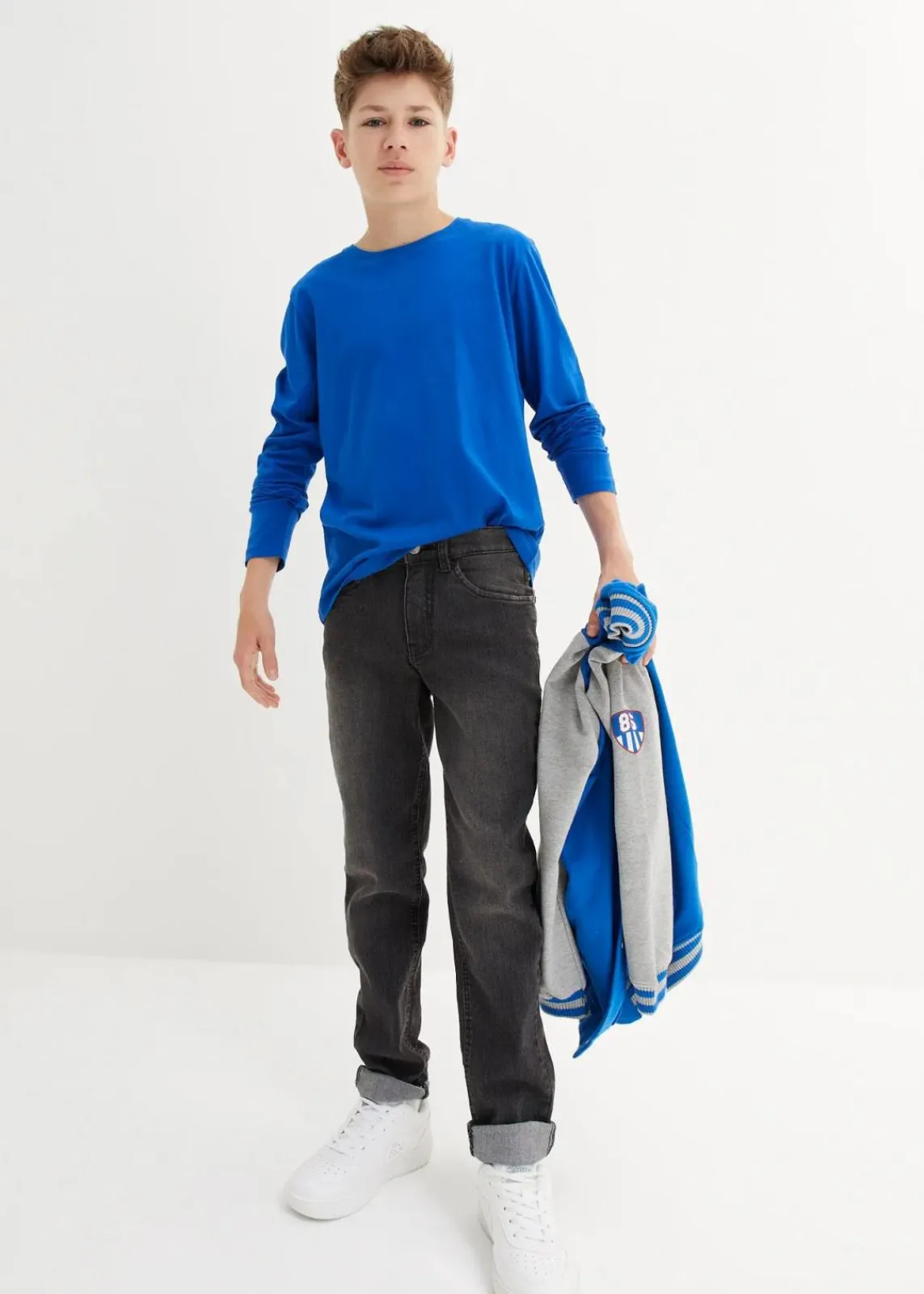 Langarmshirt mit Bio Baumwolle (3er-Pack)|bonprix New