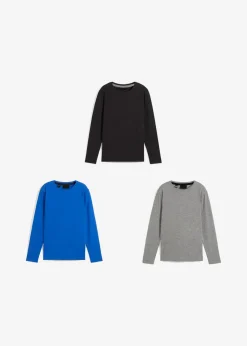 Langarmshirt mit Bio Baumwolle (3er-Pack)|bonprix New