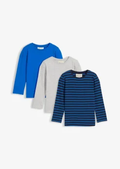 Langarmshirt mit Bio-Baumwolle (3er Pack)|bonprix Discount