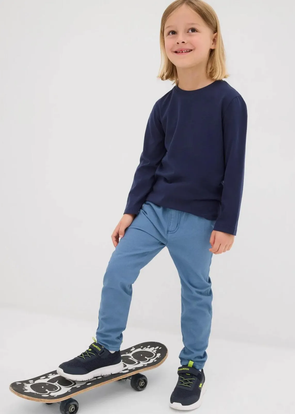 bonprix Jungen 2-8 Jahre·Shirts|Jungen 2-8 Jahre·Mehrfachpacks|Langarmshirt mit Bio-Baumwolle (3er Pack) dunkelblau+helltürkis+blaugrün