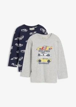 Langarmshirt mit Bio-Baumwolle (2er Pack)|bonprix