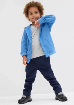 bonprix Jungen 2-8 Jahre·Nachhaltigere Materialien|Jungen 2-8 Jahre·Mehrfachpacks|Langarmshirt mit Bio-Baumwolle (3er Pack) dunkelblau+hellgrau meliert+kristallblau