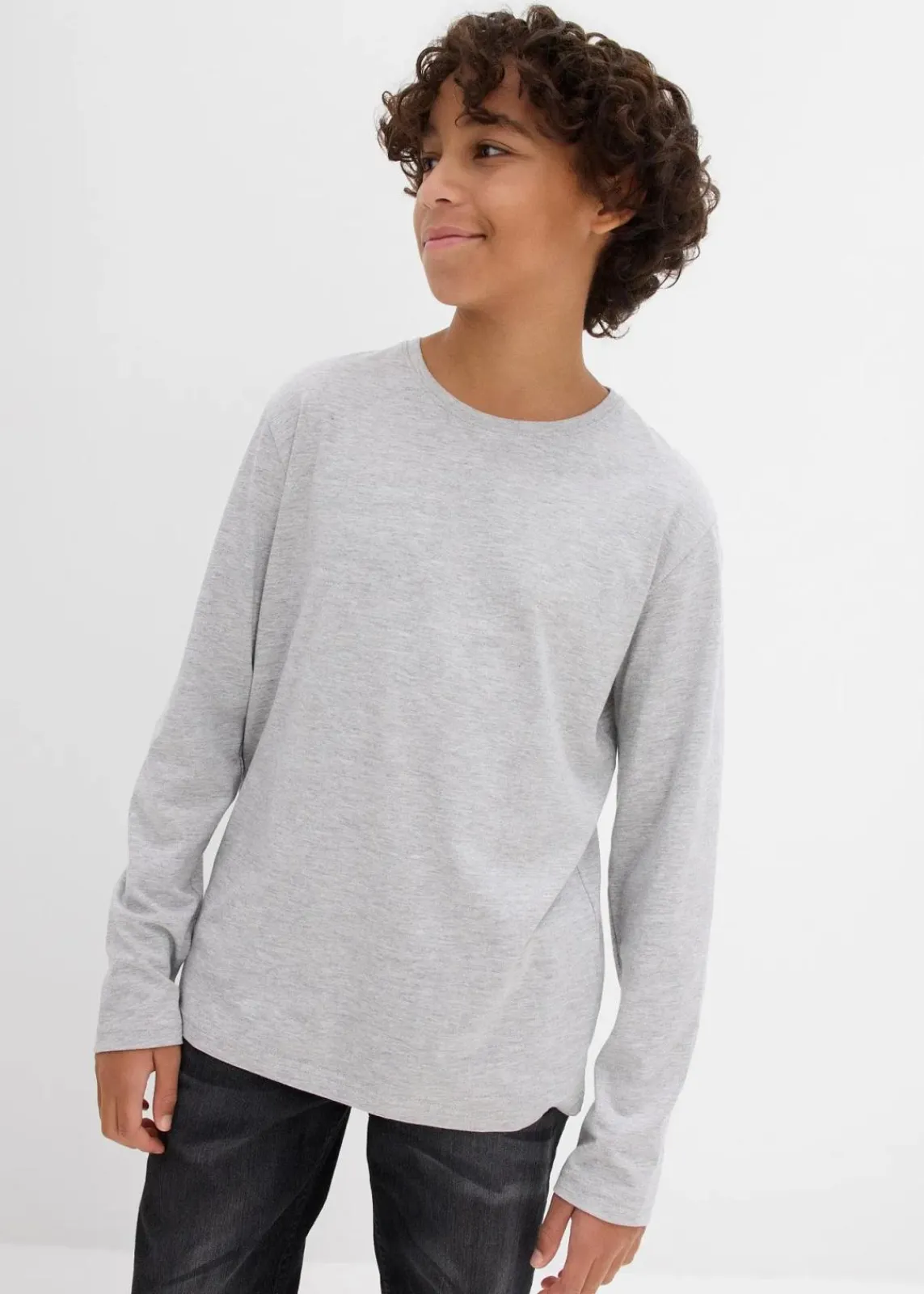 Langarmshirt mit Bio-Baumwolle (3er Pack)|bonprix Outlet