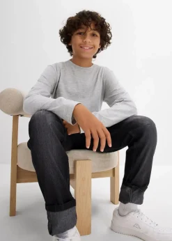 Langarmshirt mit Bio-Baumwolle (3er Pack)|bonprix Outlet